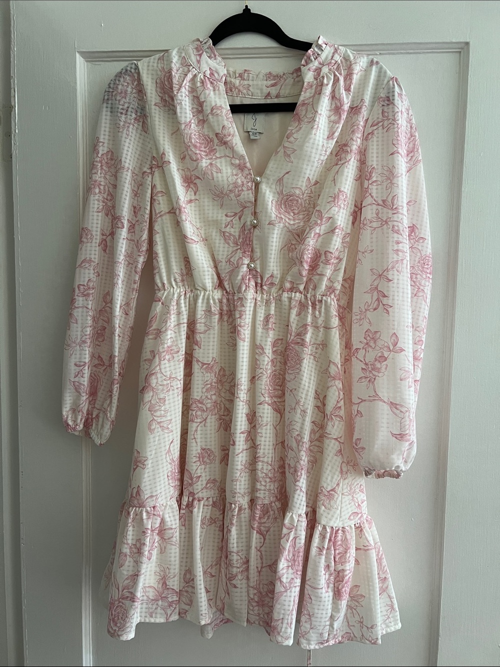 Joie Soft Pink Floral Dress with Subtle Sheen